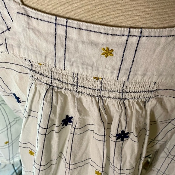 💥Madewell Embroidered Windowpane Square-Neck Button-Down Top💥 - Picture 7 of 15